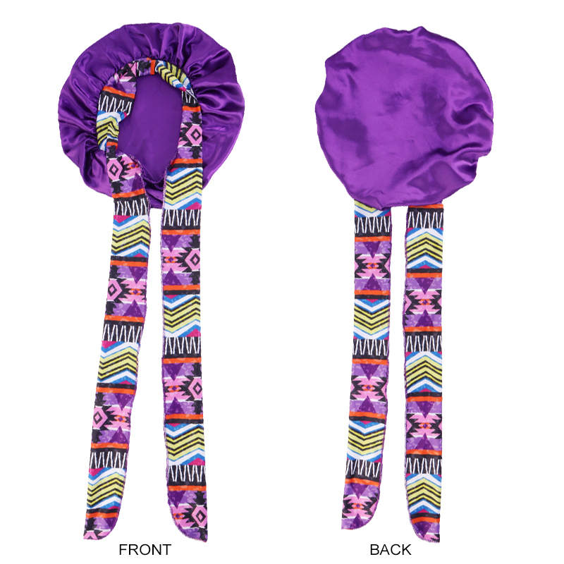 2 pièces/lot Boho imprimé bandeau Satin Bonnet à lacets nœud papillon cheveux Bonnet élastique dormir nuit Bonnet douche bain Bonnets pour les femmes