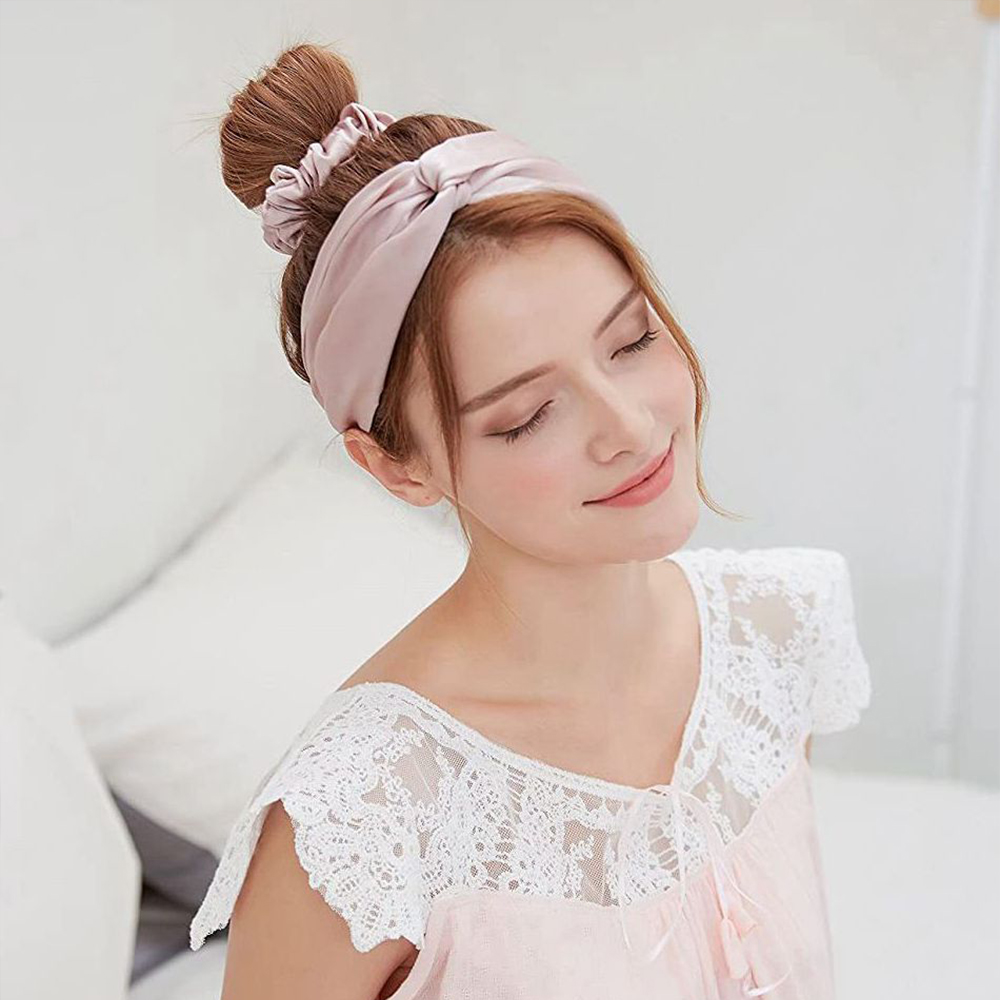 Turban de tête torsadée élastique pour femme, bandeau Injsauna Mulberry, accessoire de cheveux rond, cravates InjHair, 100%