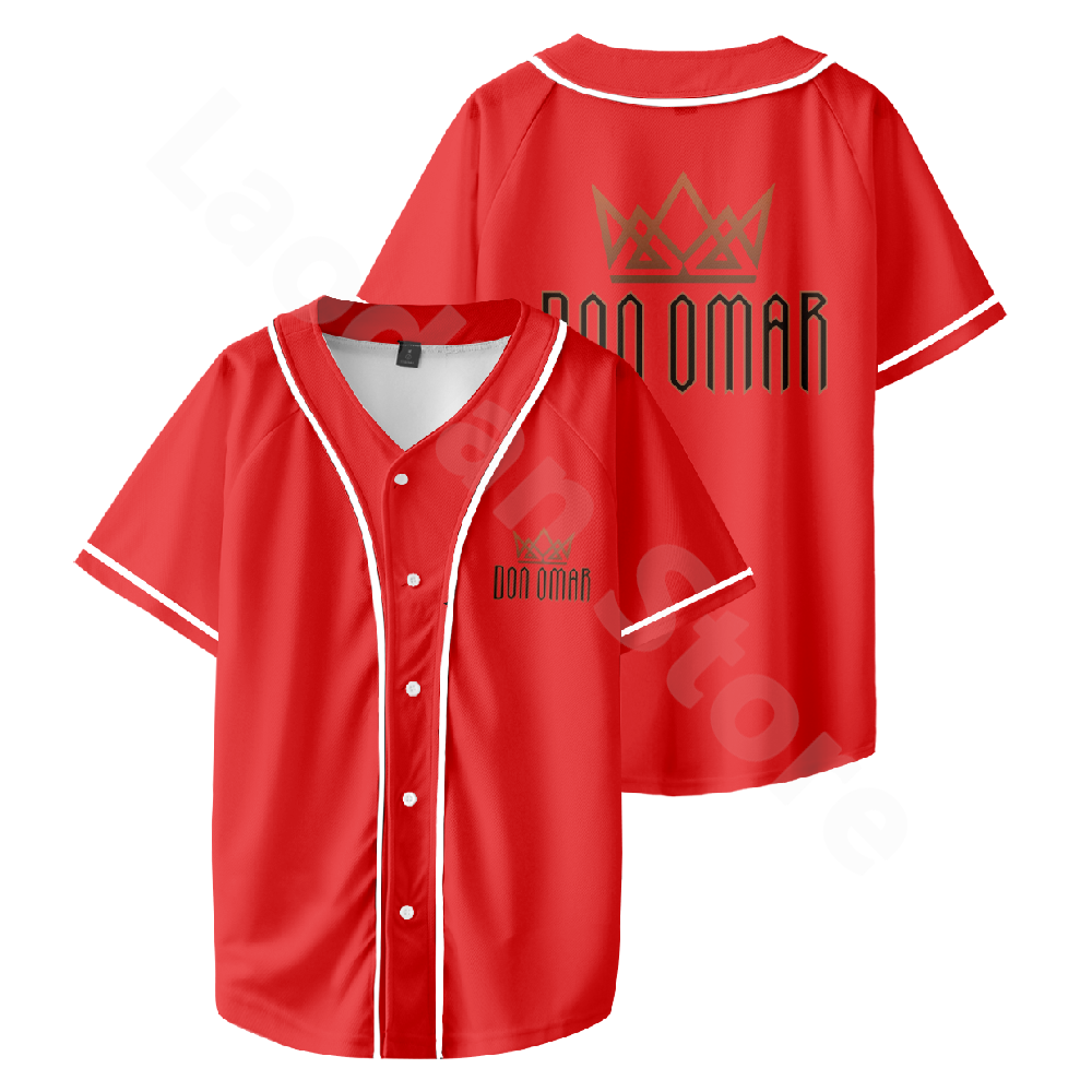 Maillot de Baseball Décontracté avec Col en V et Manches Courtes, Chemise Vintage, Veste Hip Hop, à la Mode, Uniforme, Don Omar, Retour à Reggaeton Tour