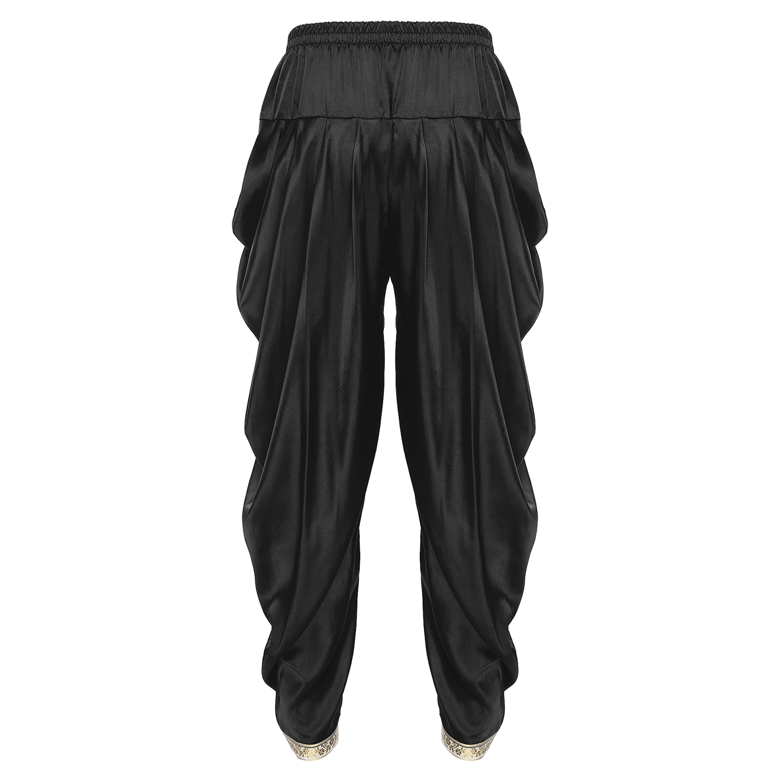 Costume de Prince arabe pour hommes, Cosplay de carnaval d'halloween, fête à thème, taille élastique, pantalon Baggy drapé, pantalon Dhoti en Satin pour hommes
