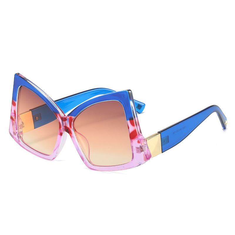 Lunettes de soleil carrées irrégulières pour femmes, monture Double couleur, œil de chat, marque de styliste Gafas, luxe, UV400