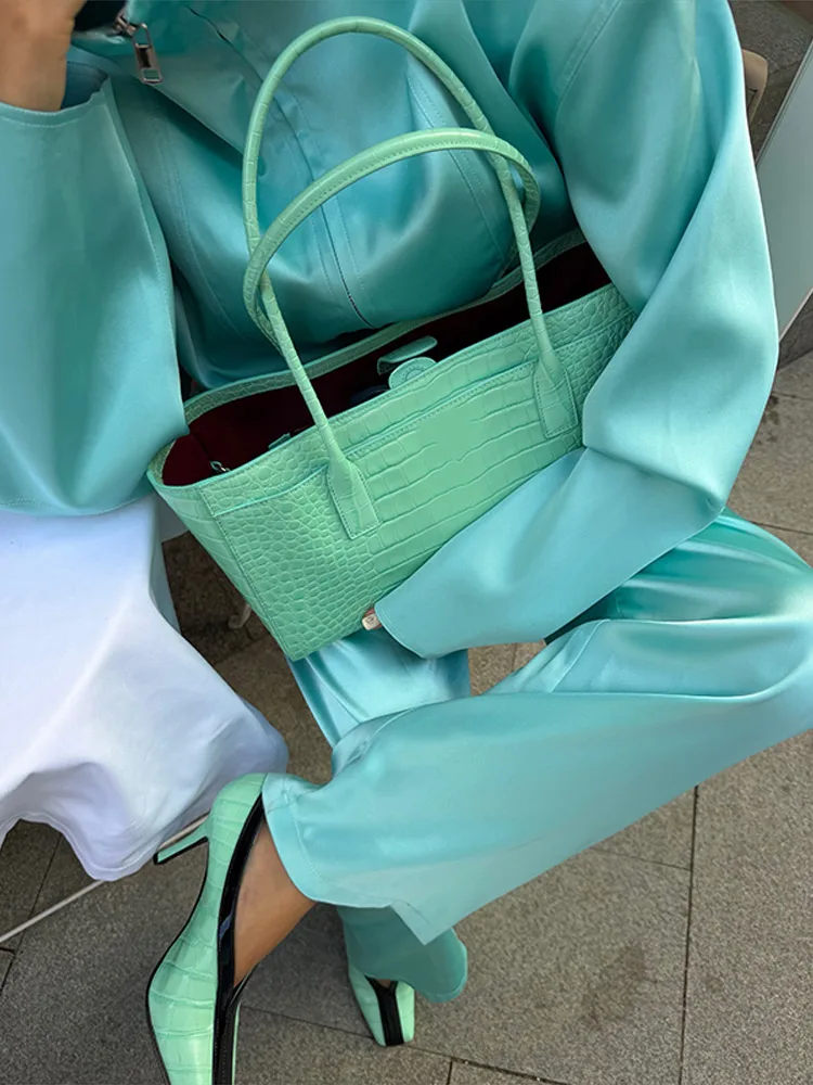 Ensemble décontracté pour femme : veste à fermeture éclair à manches longues et col montant, pantalon droit ample – Collection Automne 2026