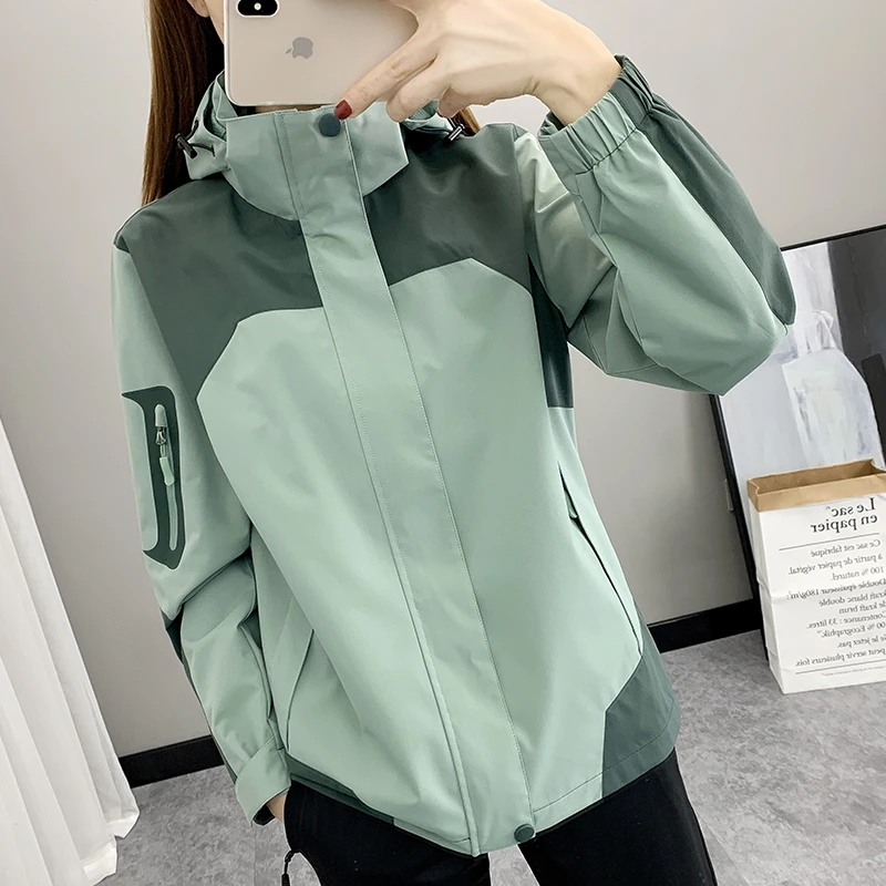 2025 nouveau manteau Joker pour femmes manteau imperméable coupe-vent monocouche veste à manches longues fermeture éclair Sport vestes à capuche vêtements d'extérieur pour femmes