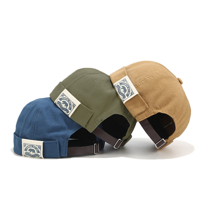 Bocca Docker Cap pour hommes et femmes, Skullcap Beanie, Brimless Hat, Solid Document Cotton, Respirant, Bonnet réglable, Hip Hop Fashion Cap