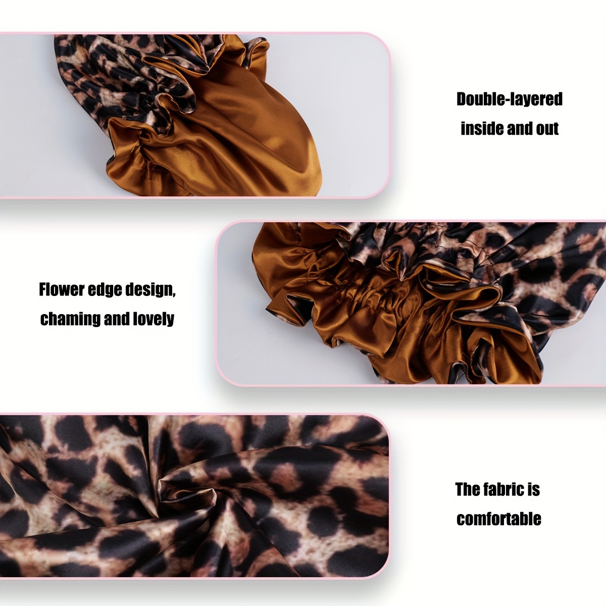Bonnet en satin, bonnet en soie, bonnet de nuit pour dormir - Bonnet souple en satin pour cheveux naturels et bouclés des femmes