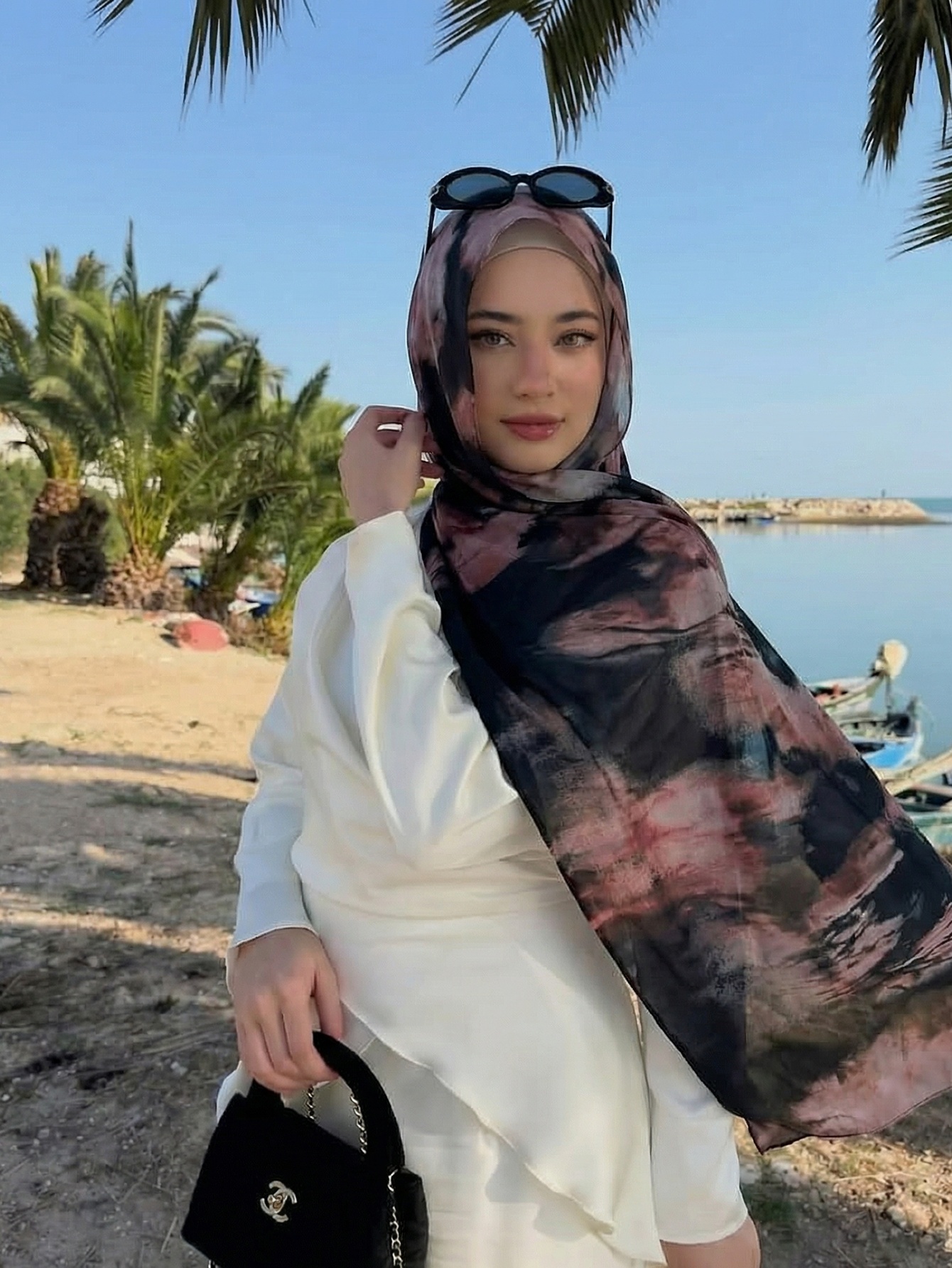 Foulard Hijab Femme Aquarelle Vintage Luxe Plage 180cm Long Bandana Bandeau Mouchoir Bohème Accessoires Musulmans 2026