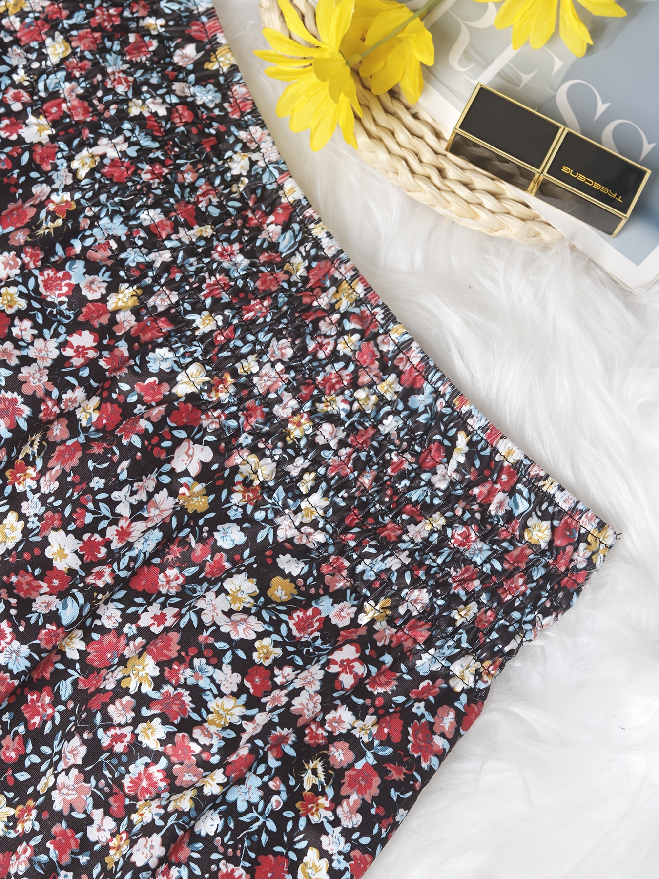 Jupe-short grande taille pour femmes, imprimé Floral, taille haute, ligne a, mode d'été, légère, décontractée, confortable, Design fluide, respirant, Fab