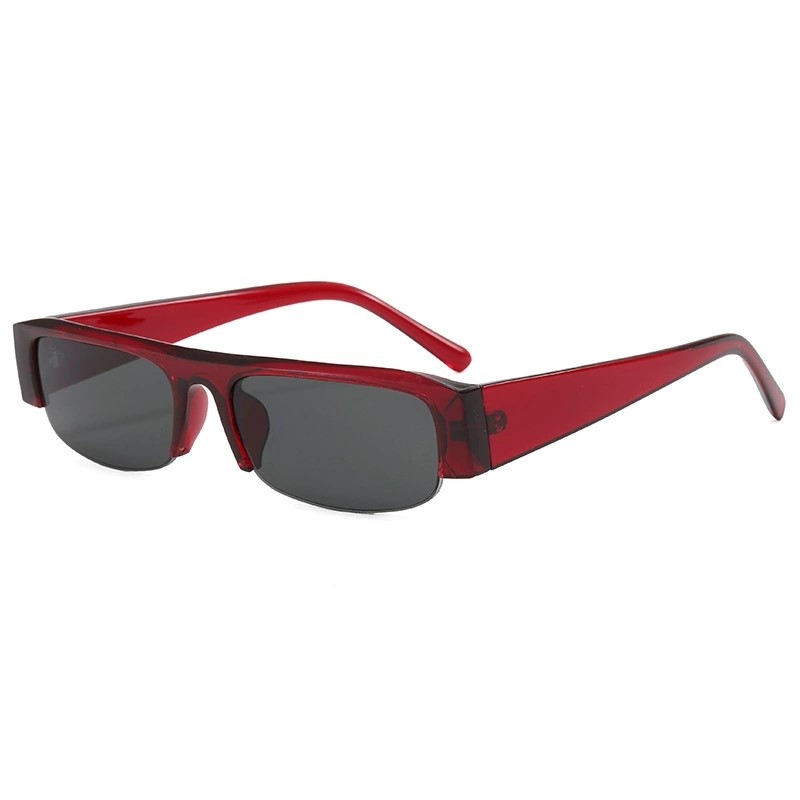 Lunettes de soleil rectangulaires vintage pour femmes, design de marque tendance, verres dégradés, lunettes de soleil pour hommes, demi-monture, protection UV400
