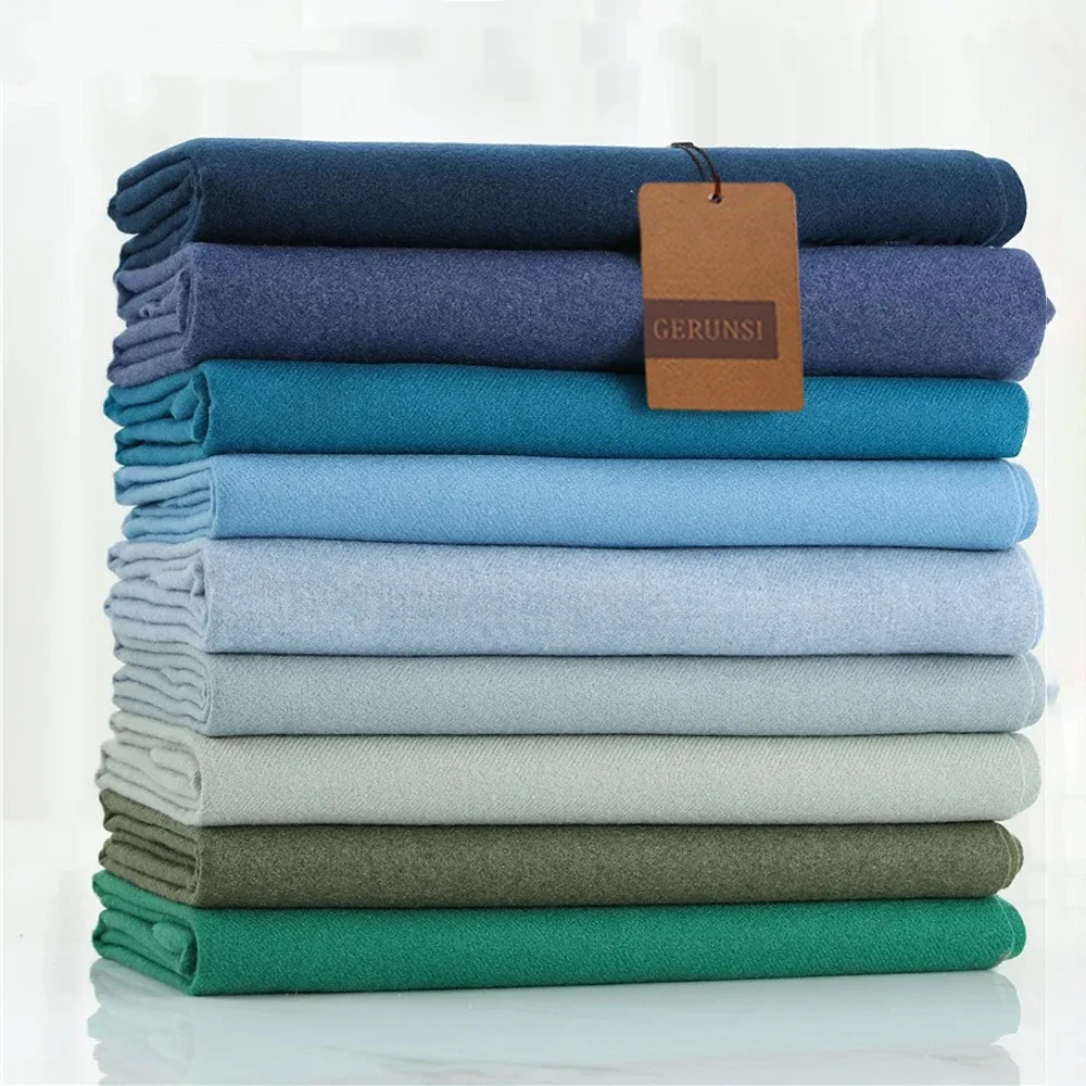 Écharpe en cachemire pour femme, châle Pashmina épais et chaud, enveloppe de couleur unie avec pompon, couverture pour dame, Bufanda, Hijab, hiver 2024