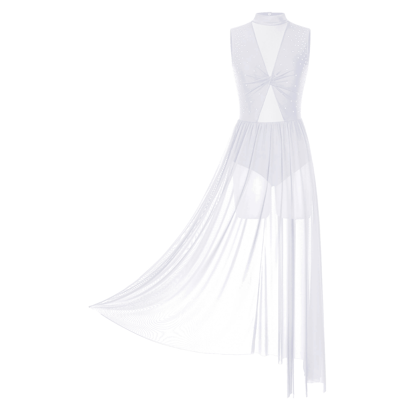 Femmes danse lyrique longue robe découpe dos pleine longueur superposition justaucorps Costume dame Latin Rumba Tango Maxi robe Dancewear