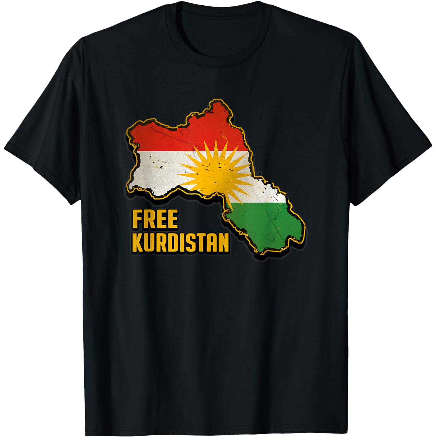 T-shirts drôles avec carte du Kurdistan et drapeau kurde pour hommes et femmes, en coton pur, humoristiques, streetwear, à manches courtes, unisexes, vêtements amples