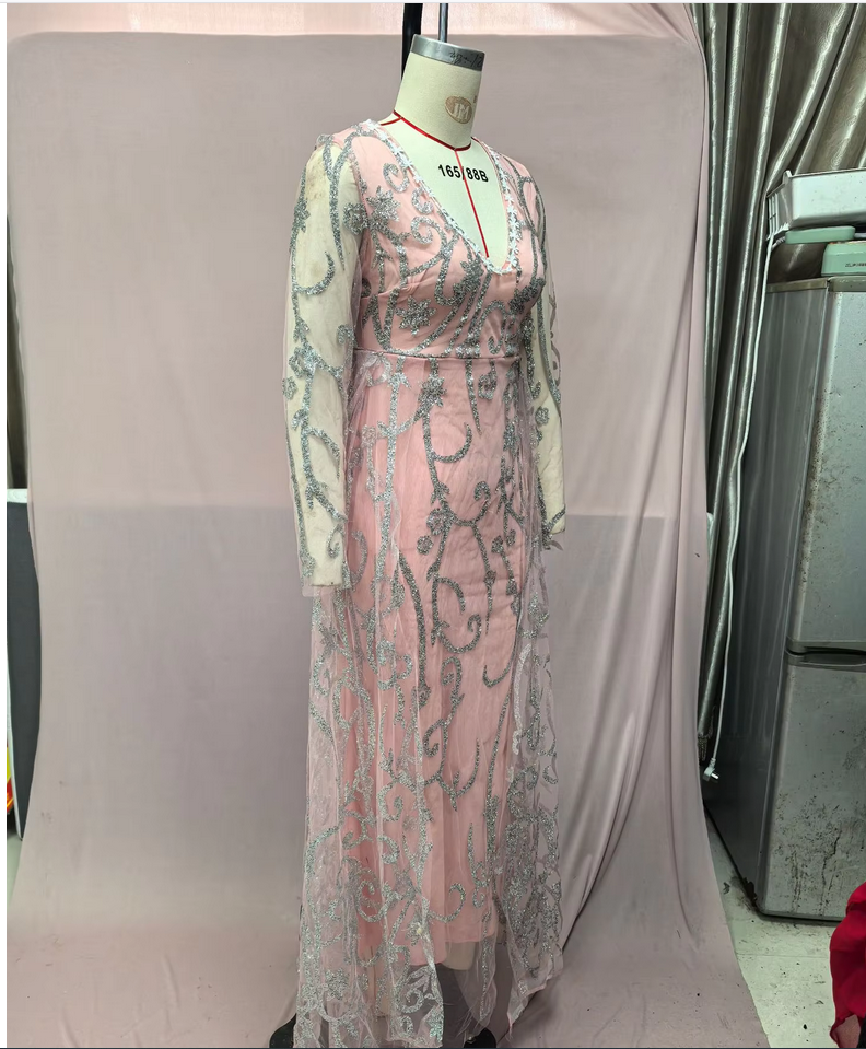 Robes pour femmes 2026, nouvelle collection européenne, sexy, col en V, manches longues, à franges dorées, robes longues de soirée, vêtements pour femmes, vestidos.