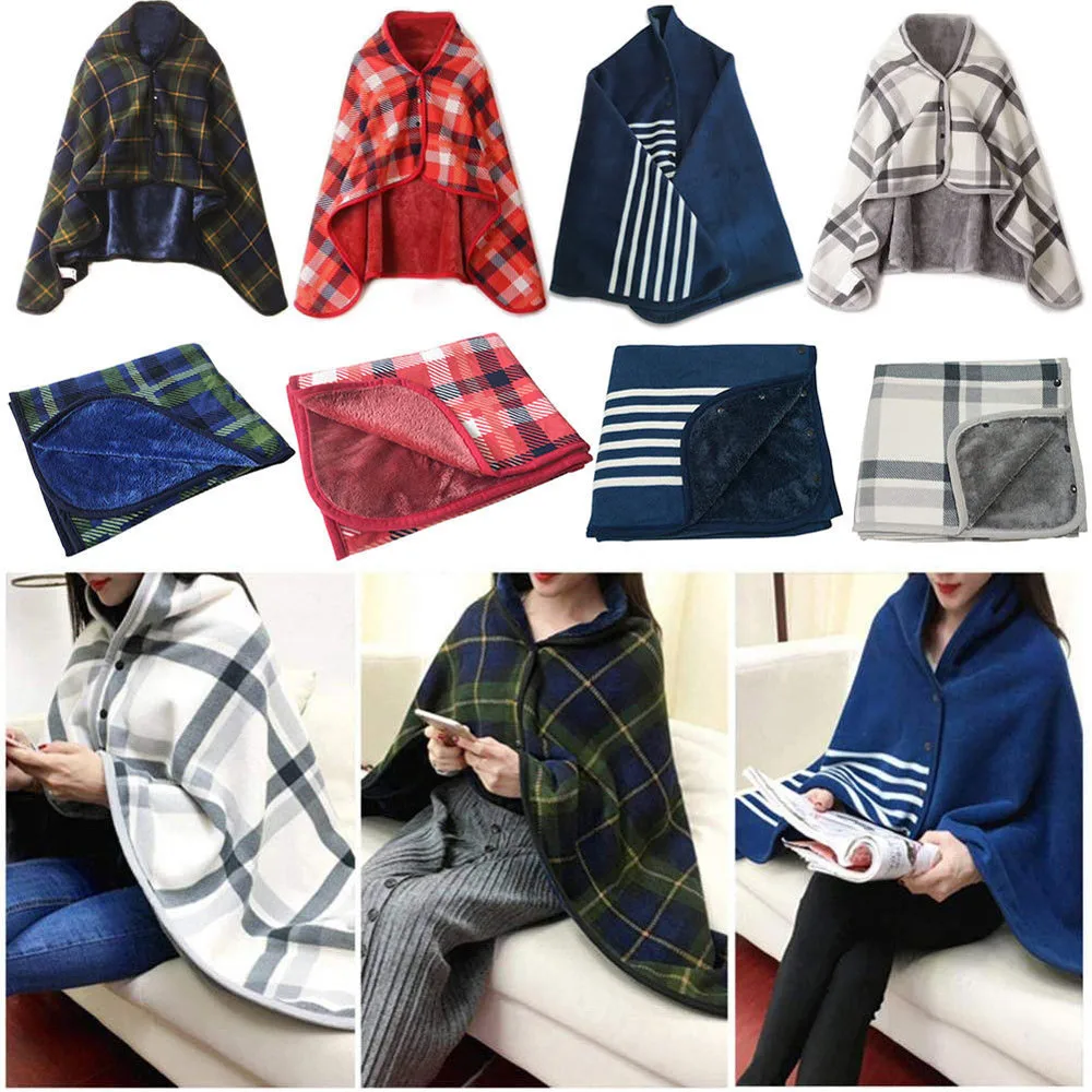 Dame multifonction double couche Tartan Plaid couverture écharpe Wrap châle hiver chaud шарф жletidhe élégant femmes châle écharpe hiver