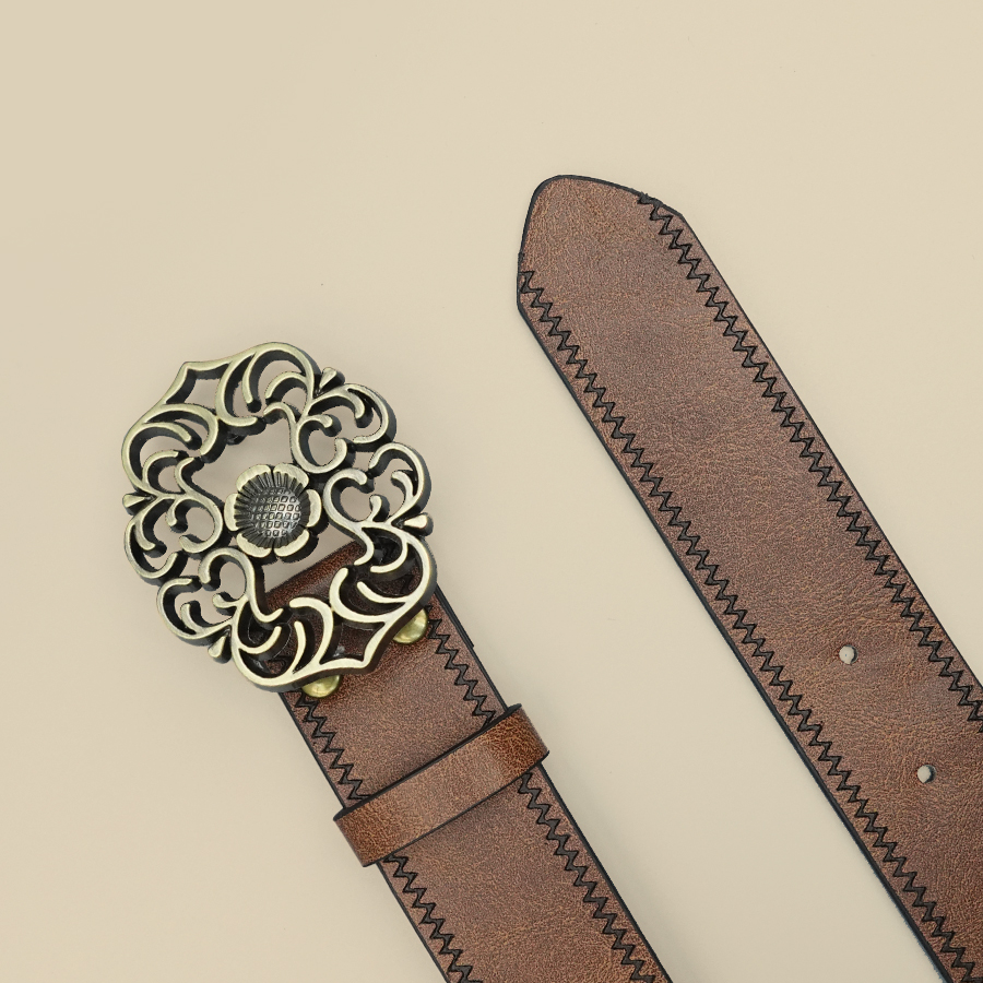 Ceinture classique de Style Denim occidental rétro, ceinture décontractée à la mode pour femmes, ceinture imprimée rétro, ceinture décorative classique
