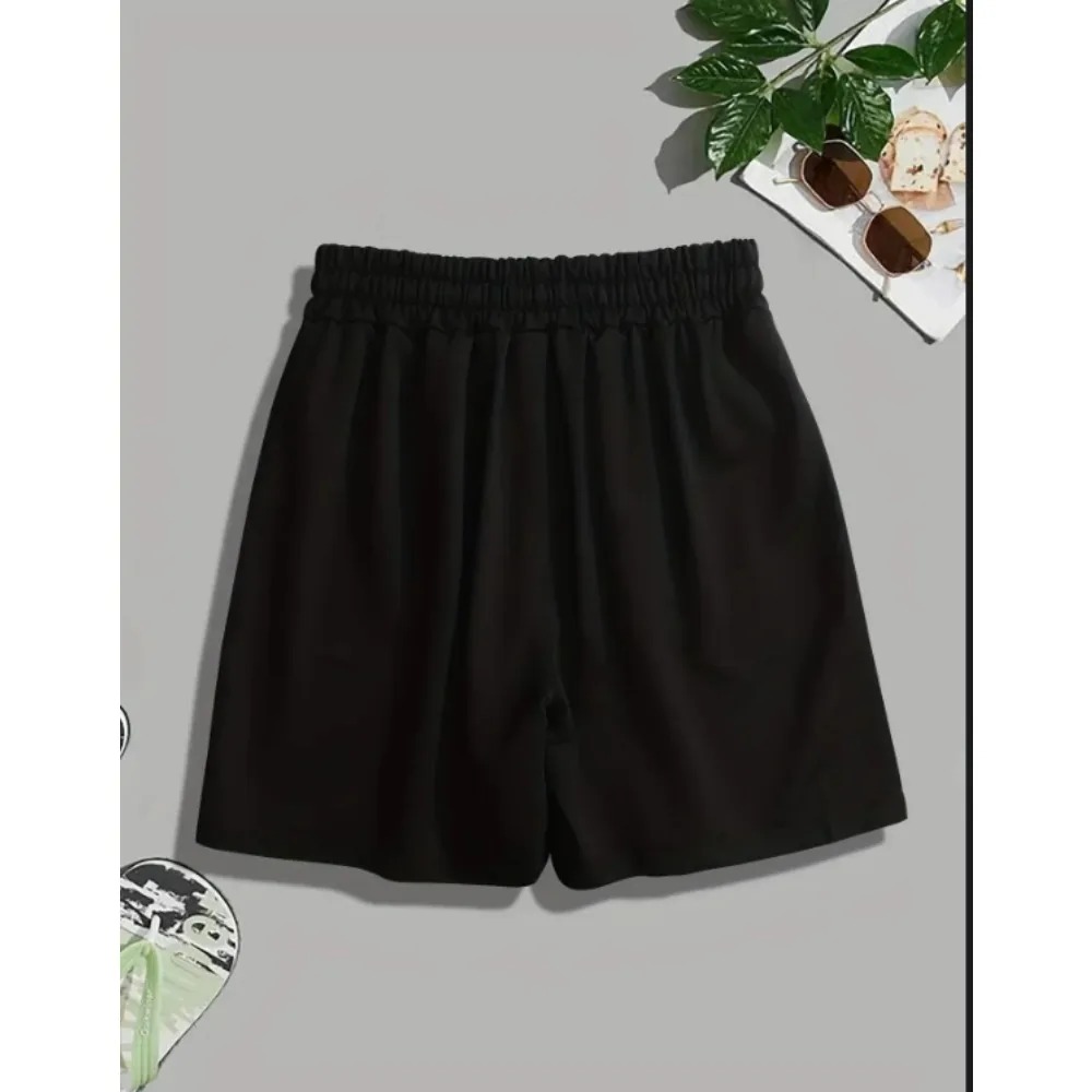 Shorts noirs tendance et polyvalents pour garçons – Nouvelle collection été 2026 – Pantalons décontractés respirants cinq-quarts coupe droite et ample pour le sport