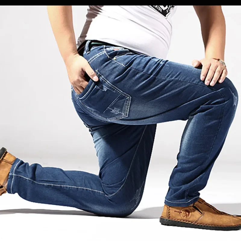 Jean Extra Large en détresse pour hommes pantalon en Denim extensible 6XL 7XL 8XL grande taille pantalon déchiré pour hommes 160KG Jean élastique masculin