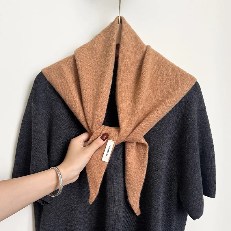 Écharpe triangulaire en tricot de laine, couvre-tête d'hiver multifonctionnel pour femmes, châle et chauffe-cou chauds et polyvalents