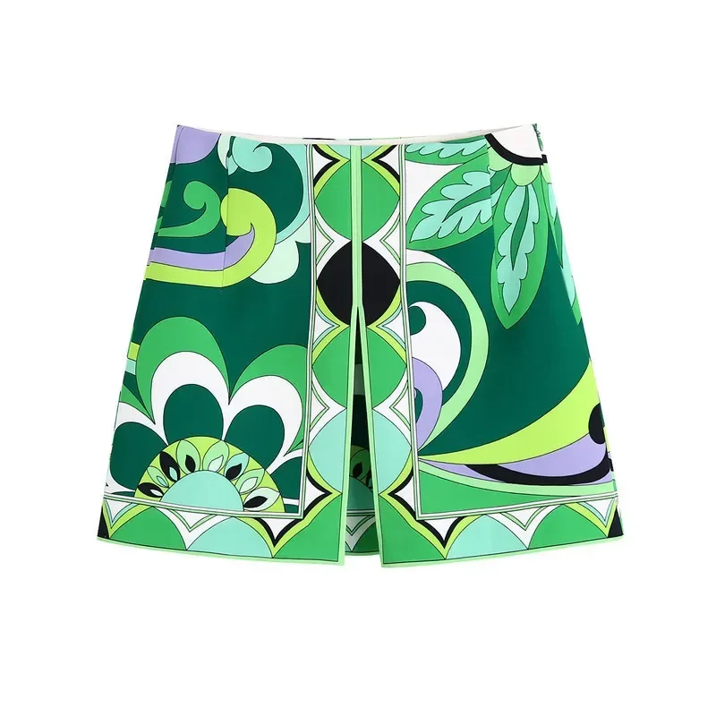 Ensembles de jupes d'été pour femmes, hauts tendance 2024, chemise à manches longues imprimé floral, jupe trapèze taille haute, ensembles de plage bohèmes, jupe Y2K