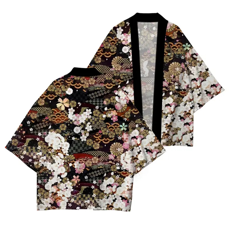 Vêtements traditionnels japonais, nouvelle collection été, protection UV, kimono de haute qualité, kimono décontracté ample, imprimé motif glycine, XXS-4XL