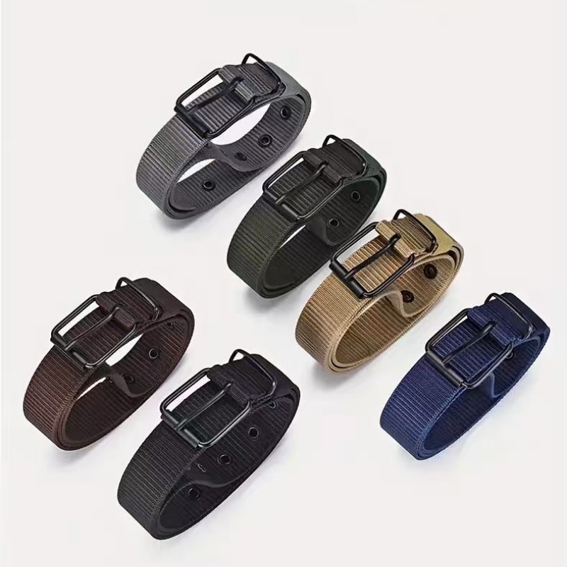 Ceinture en cuir à boucle ardillon en toile poreuse pour hommes, ceinture de sport d'extérieur, ceinture à œillets tendance pour femmes, ceinture pour jeans pour hommes et femmes