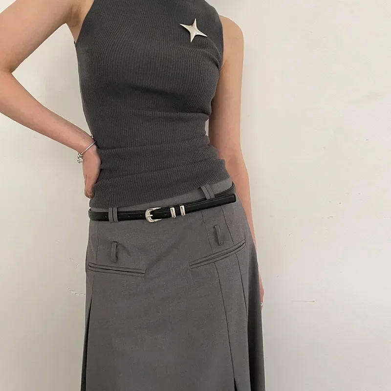 Ceintures à la mode pour femmes, noires, simples et fines, en PU, pour pantalons, jupes, polyvalentes, décontractées pour étudiants