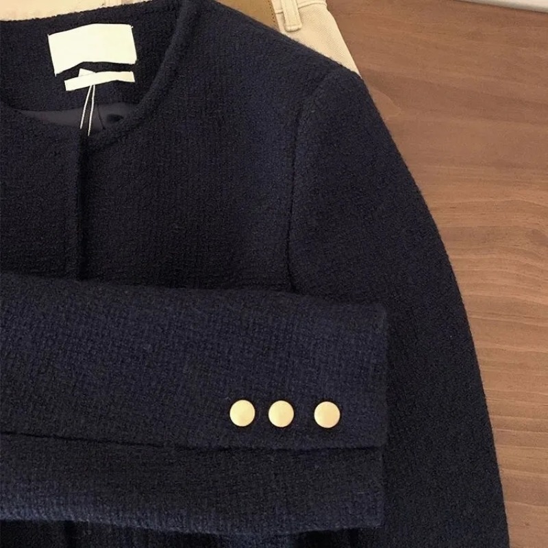 Veste Courte Femme Automne 2026 – Col Rond Tendance, Cardigan Élégant, Manteau Rétro Confortable pour Dames