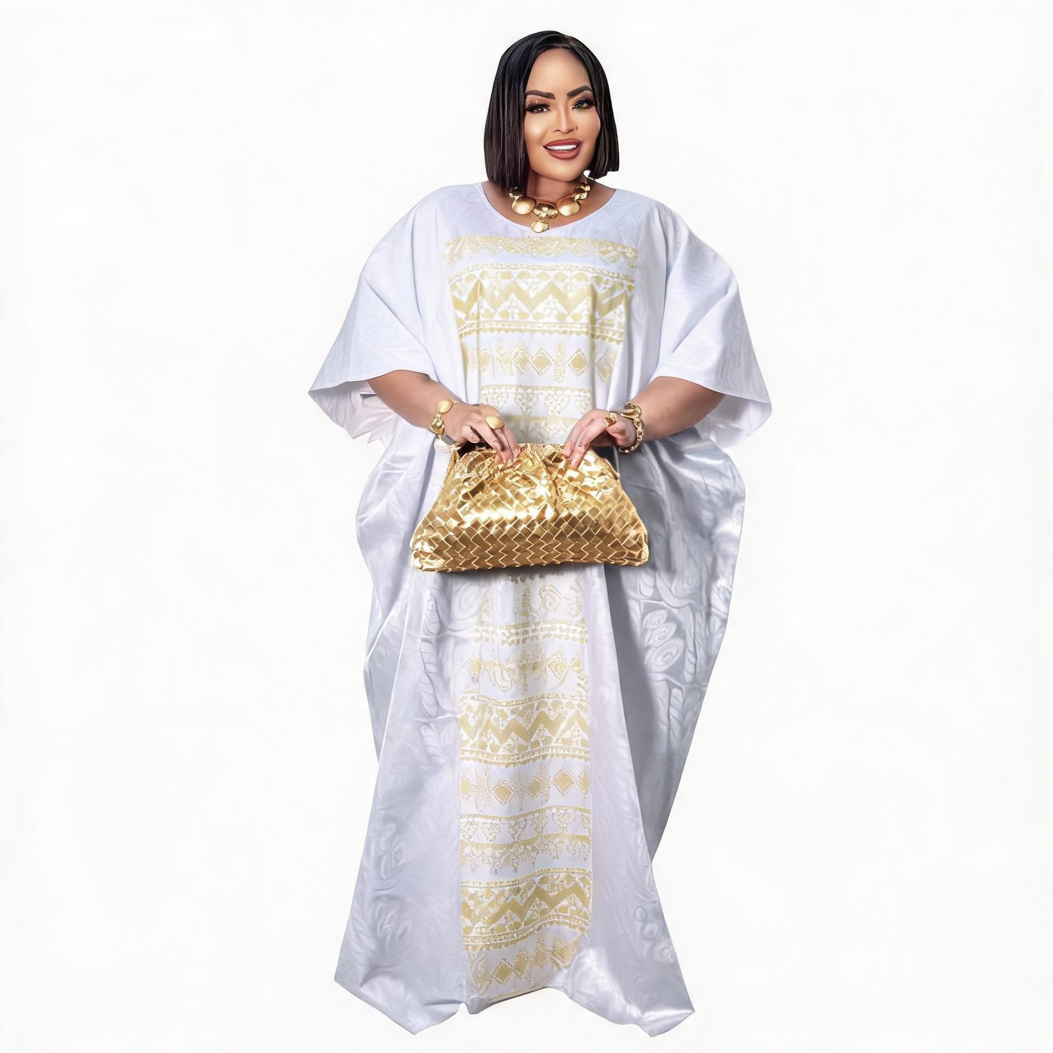 Robes africaines pour couple, grande taille, en bazin riche, avec broderie, robe longue avec écharpe