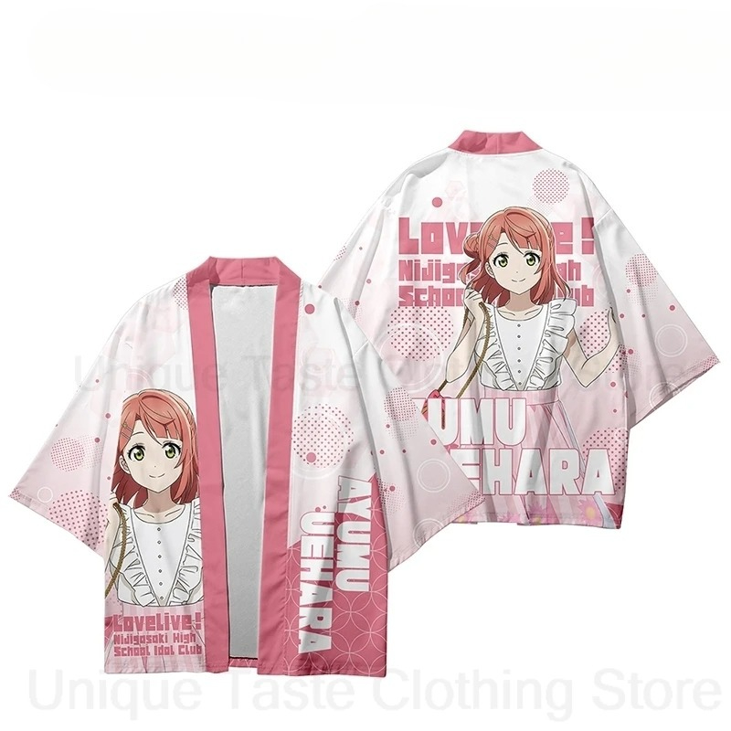 Kimono japonais d'été Anime Yukata Harajuku pour femmes et hommes, chemise Kimono à manches courtes