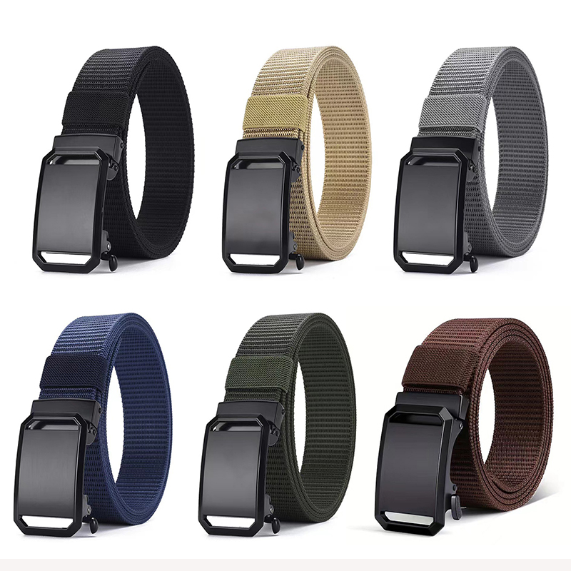 Ceinture à boucle automatique en toile, tactique, pour vêtements de travail, décontractée, pour l'extérieur, pour l'entraînement militaire, pour hommes, nouvelle collection 2026