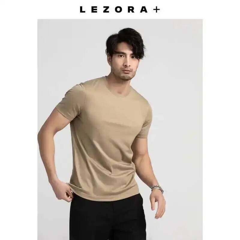T-shirt manches courtes col en V homme, estival et basique, en coton mercerisé, mûrier, 7%
