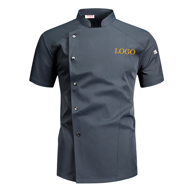 Uniforme de chef d'été personnalisé pour hommes et femmes, chemise de cuisine à manches courtes, vêtements de travail pour restaurant et boulangerie, veste de chef, design, logo, nom