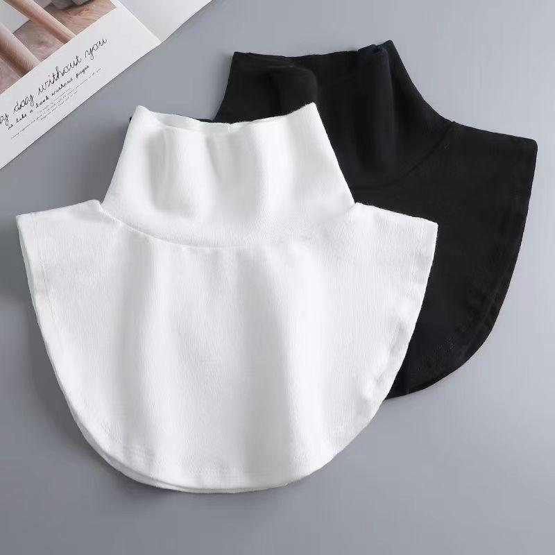 Col roulé amovible pour femme, couleur unie, pour l'automne et l'hiver, extension de hijab islamique, cache-col chaud pour chemisier