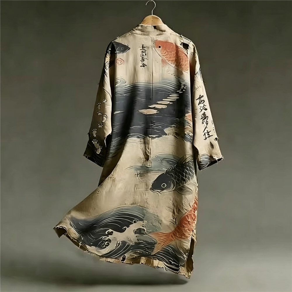 Kimono japonais pour hommes, Hanfu chinois imprimé, chemise de plage ample décontractée longue d'été pour femmes, Yukata Haori