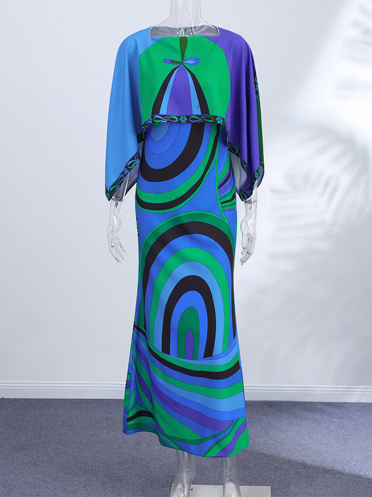 Nouvel Ensemble Jupe Imprimée Tendance pour Femme : Haut Élégant à Col Rond et Jupe Empire Moulante – Tenue de Vacances Été-Automne 2026