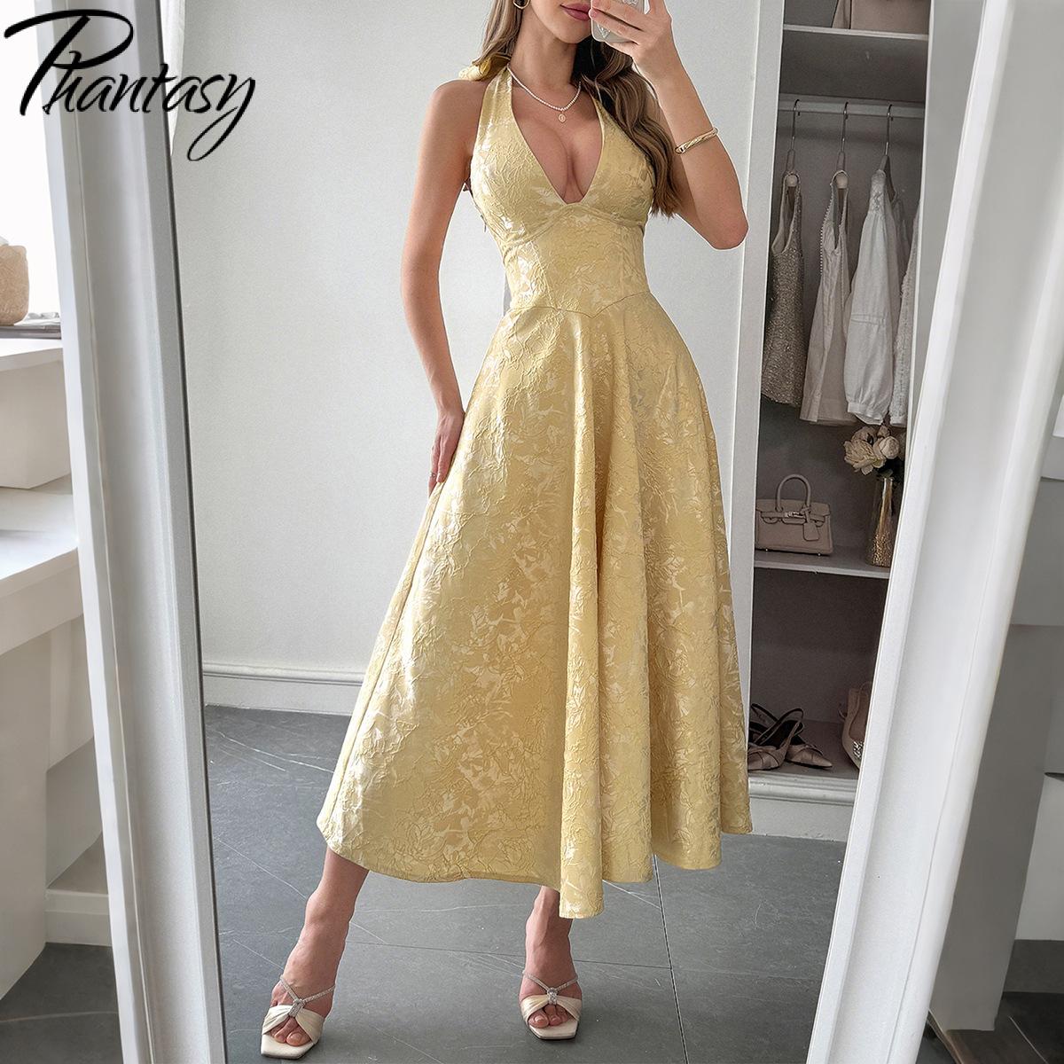 Robe de soirée en Jacquard blanc, dos nu, avec nœud, pour femmes, élégante, Sexy, moulante, longue, été