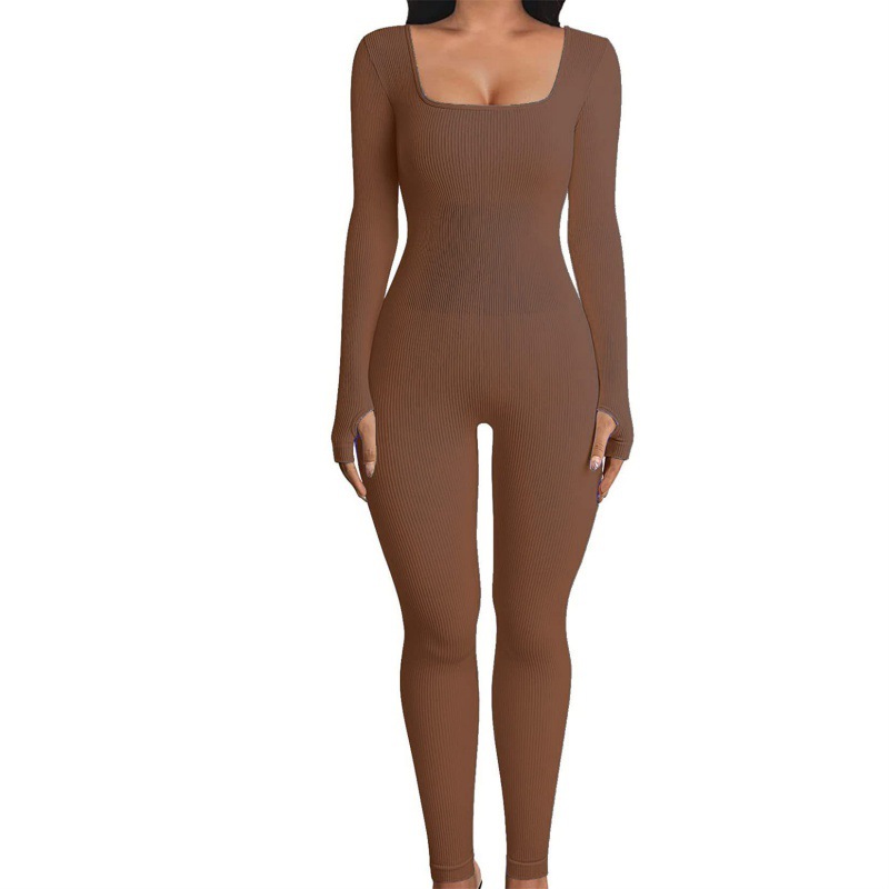 Body femmes automne hiver Fitness entraînement à manches longues vêtements de sport combinaisons tenues Streetwear barboteuse costume pantalon LTK 501140