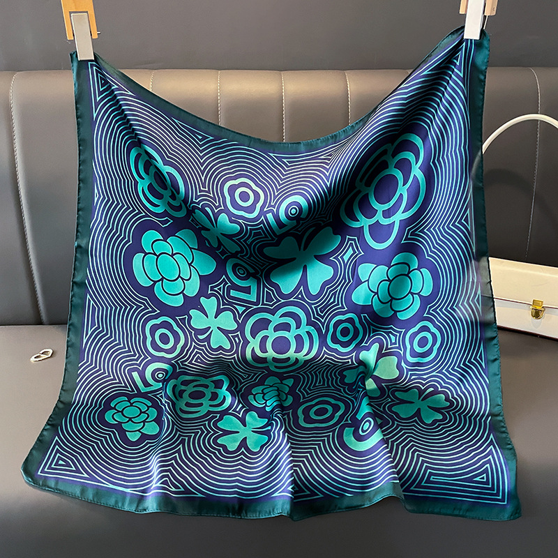 Foulard carré en soie imprimé pour femmes, foulard en Satin doux, ruban de sac, foulard de tête en soie, Design de luxe, nouvelle collection 2026