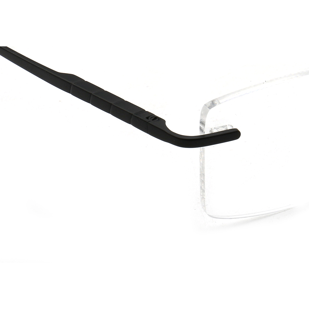 Montures de lunettes rectangulaires sans monture pour hommes, lunettes optiques carrées en métal d'affaires, lunettes légères, or, argent, noir