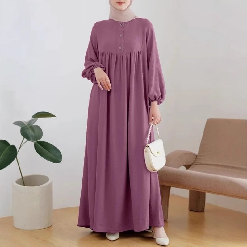 Robe longue musulmane pour femmes, mode printemps-automne, couleur unie, ample, décontractée, sans manches, Maxi, Robe Femme
