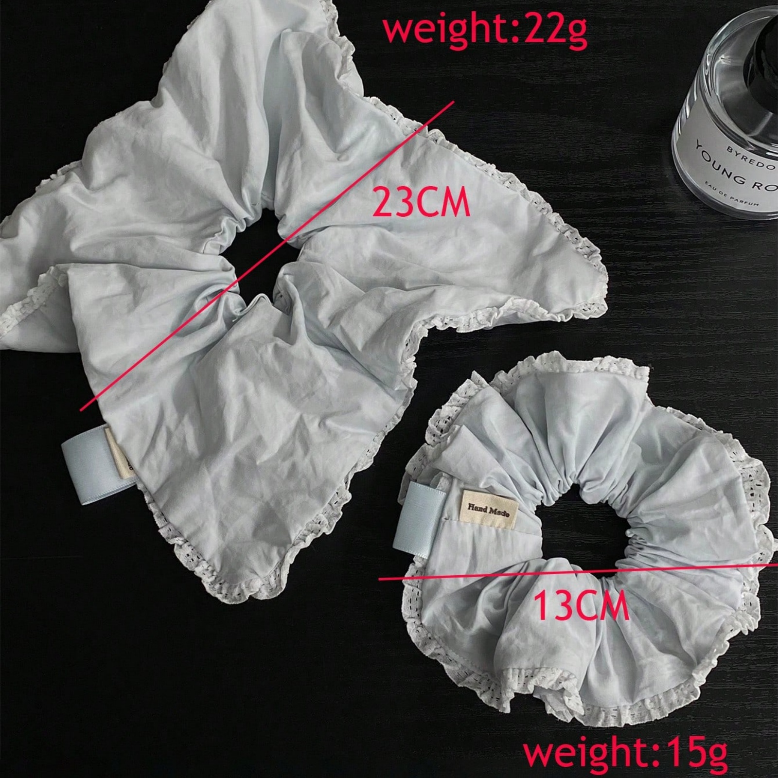 1 pièce Chouchou pour cheveux élégant et doux pour femme, bleu clair uni, style coréen minimaliste, polyvalent, mignon, avec foulard intégré, pour le quotidien