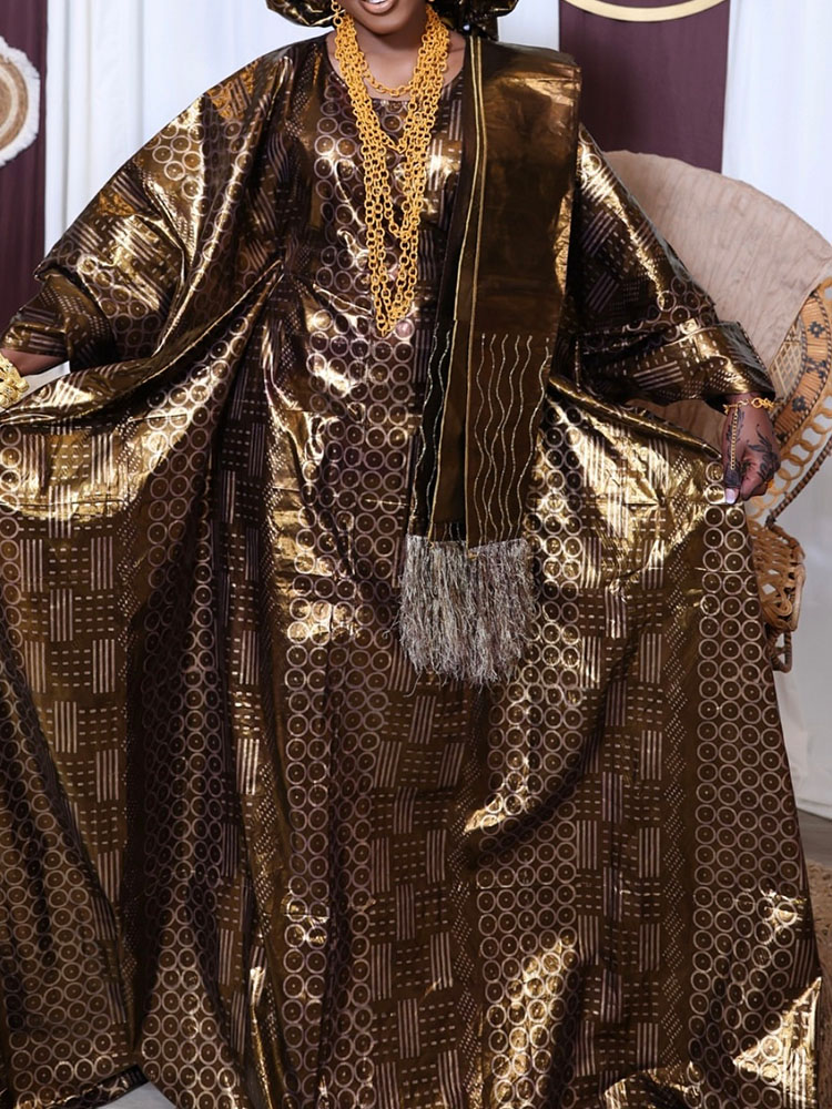 Robe Eid Mubarak 2025! Ensemble africain Ankara Dashiki Boubou avec écharpe, caftan du Ramadan, vêtements de fête pour femmes, robe longue et fluide