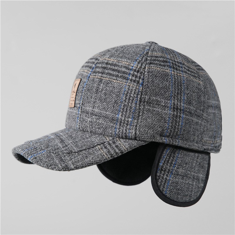 Casquette de baseball d'hiver chaude avec oreillettes pour hommes, casquette épaisse d'automne pour cadeaux