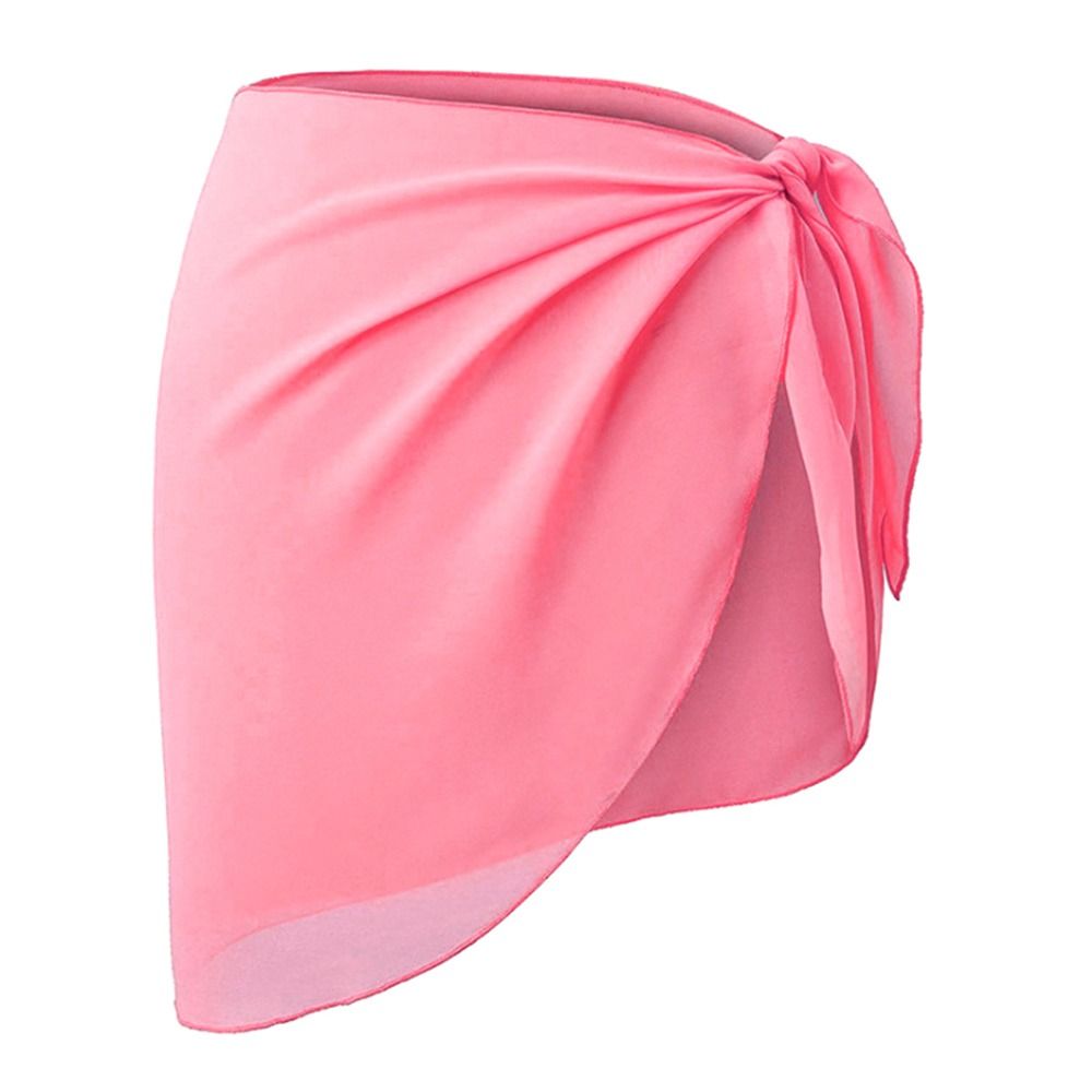 Robe de plage en mousseline de soie courte avec protection UPF, cache-maillot de bain, design portable, tissu transparent, paréo de bikini
