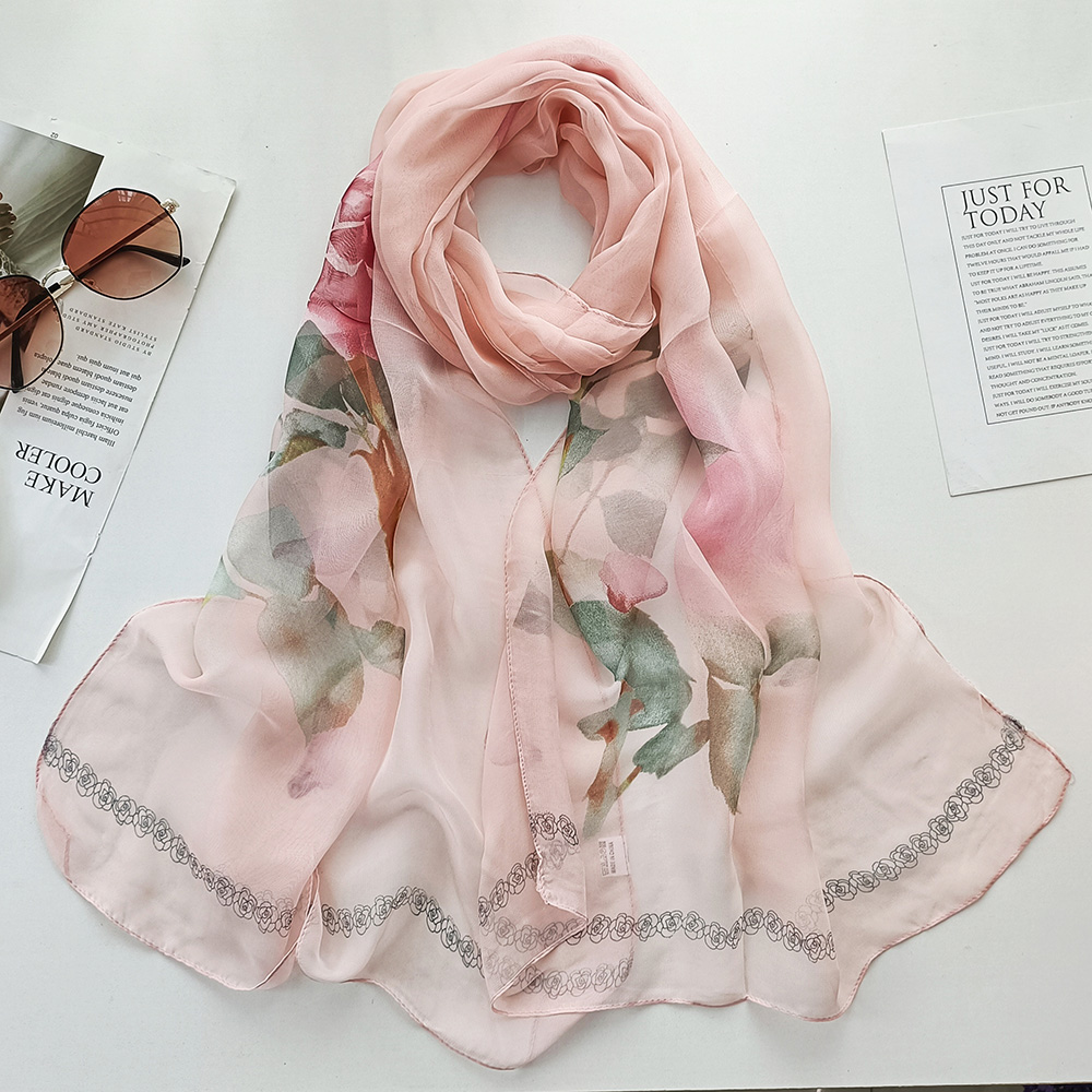 Écharpe en mousseline de soie saphir pour femme, châle hijab fin, bandana, Georgette, crème solaire, plage, élégant, été