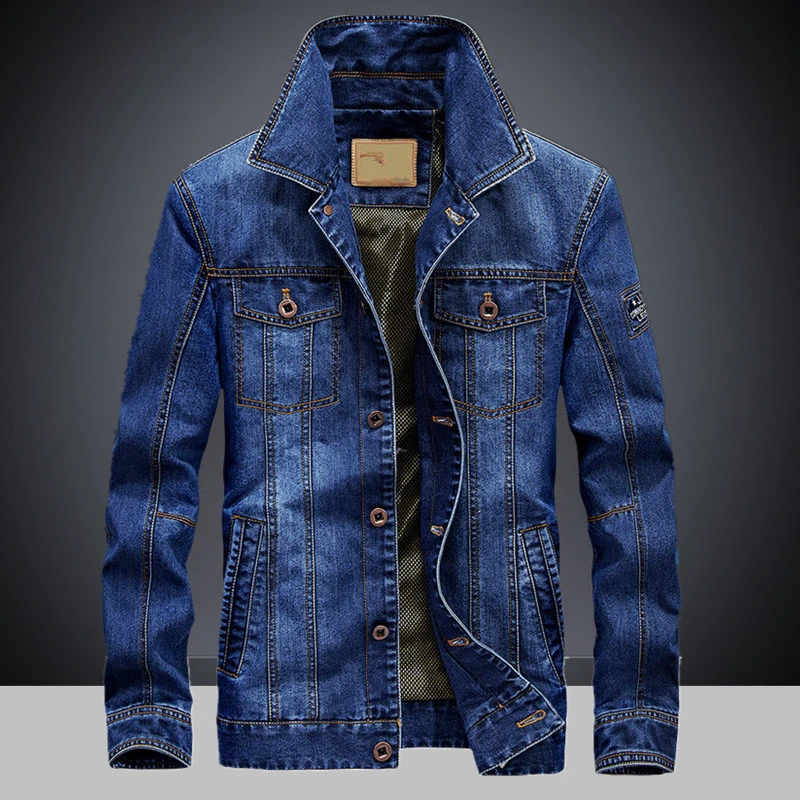 Veste en jean décontractée pour hommes, manteau en jean de style printemps et automne, veste en jean légère, veste en jean rétro multi-sacs pour hommes