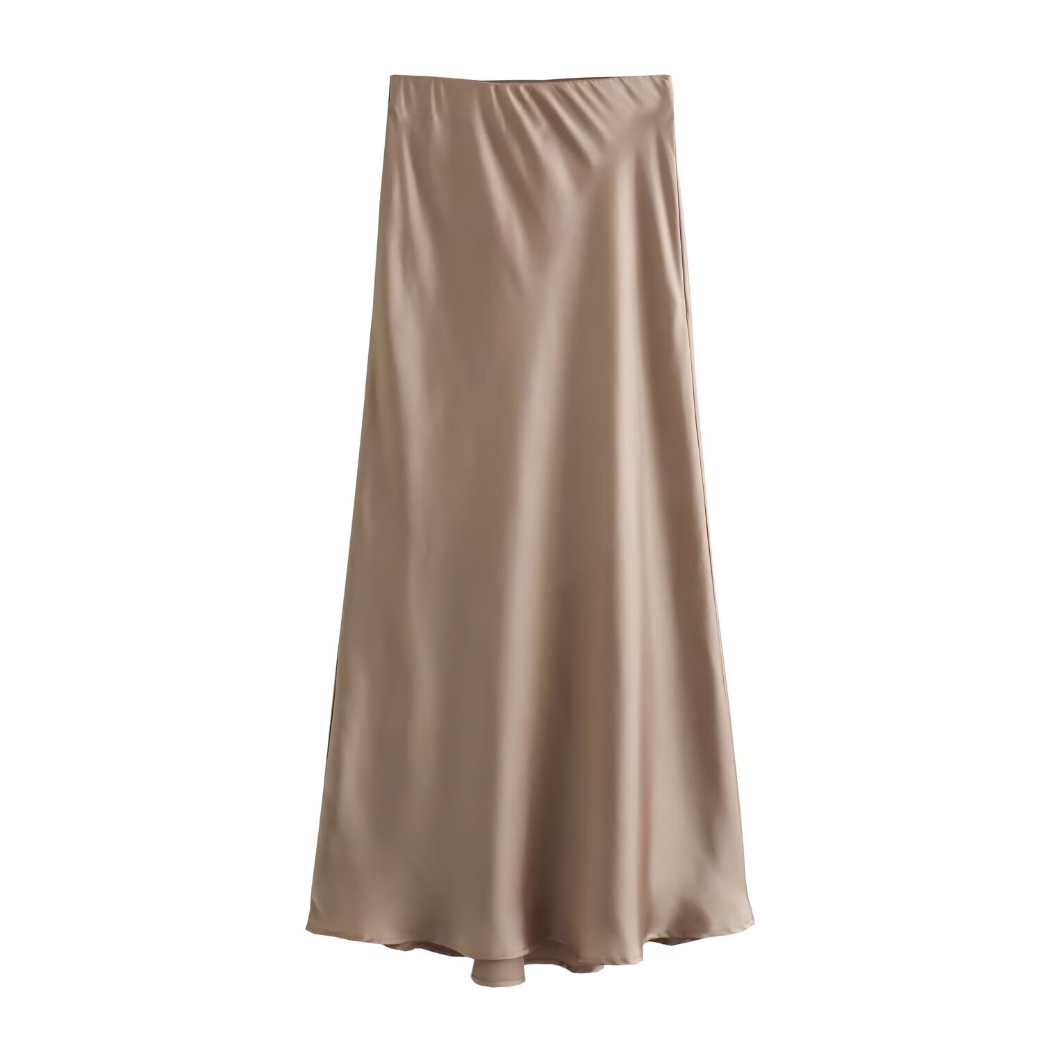 Jupe mi-longue élégante en Satin de soie pour femmes, nouvelle mode de Style européen et américain, Texture taille haute, Style de rue, 2024