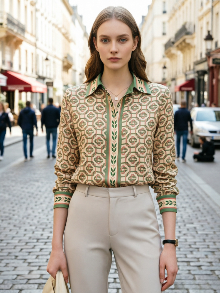 Nouvelles chemises élégantes pour femmes de bureau, chemisiers imprimés tendance pour femmes, hauts à manches longues, Blusas Mujer