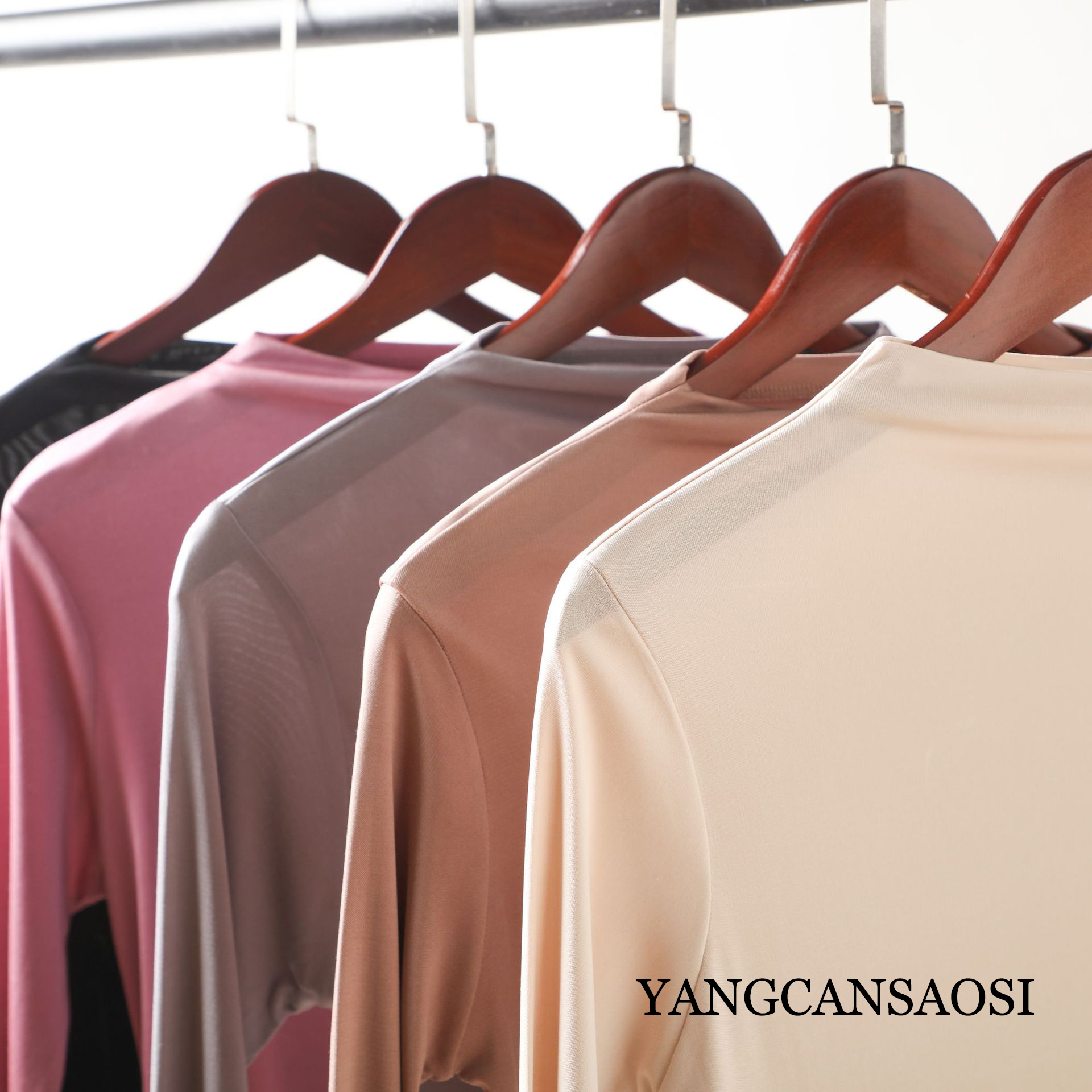 T-shirt à manches longues Mulberry Injogo, chemise double face, col haut, mince, sexy, nouveau, automne, hiver