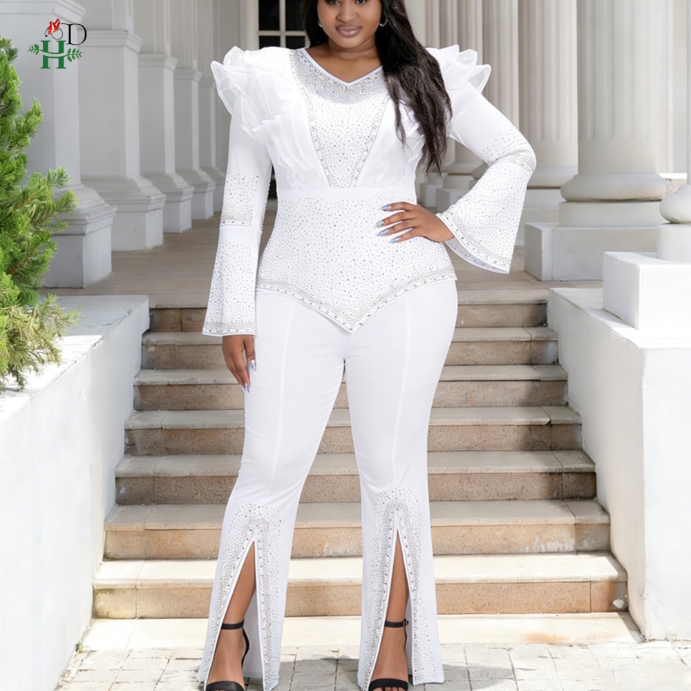 Robes Africaines pour Femme – Nouvelle Collection 2026 – Robes Turques Africaines – Tenues de Soirée 2 Pièces avec Pantalon Diamant – Mode Africaine