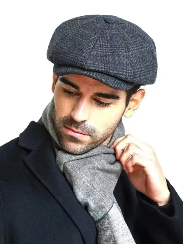 64 cm grande tête surdimensionné grande taille hommes classique chevrons gavroche Gatsby chapeau Tweed Vintage plat lierre Cabbie casquette cadeaux Sombreros
